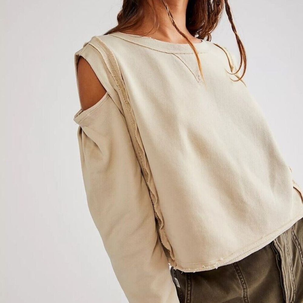 Free People We The Free Davis Cold Shoulder Pullover Cutout Top XS